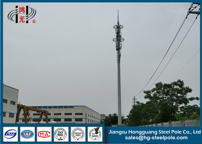 H30m RAL Painted Steel Tapered Telecommunication Towers ทนต่อสภาพอากาศ